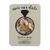 Kaki Beige trouwring foto Save the Date Magneet (Verticaal)