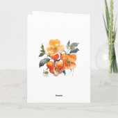 Kaki Bloemen Bruiloft Bedankkaart (Achterkant)