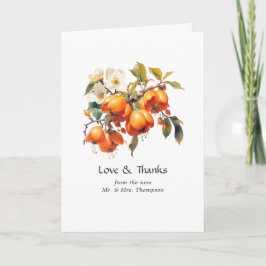 Kaki Bloemen Bruiloft Bedankkaart