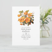 Kaki Bloemen Bruiloft Kaart (Staand voorkant)