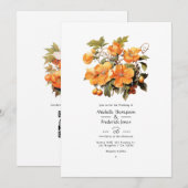 Kaki Bloemen Bruiloft Kaart (Voorkant / Achterkant)