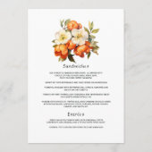 Kaki Bloemen Bruiloft Menu (Achterkant)