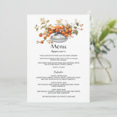 Kaki Bloemen Bruiloft Menu (Staand voorkant)
