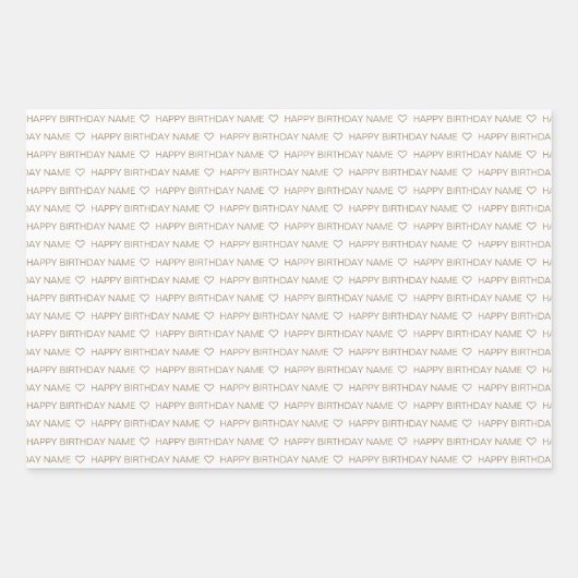 Kaki Custom Gelukkige Verjaardag Met Liefde Inpakpapier Vel (Voorkant 2)