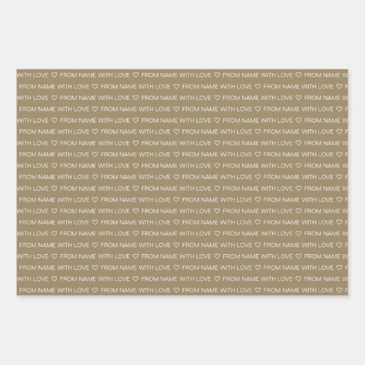 Kaki Custom Gelukkige Verjaardag Met Liefde Inpakpapier Vel (Voorkant)