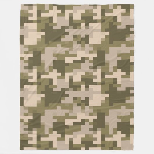 Kaki Digitale Camouflage Fleece Deken (Voorkant)
