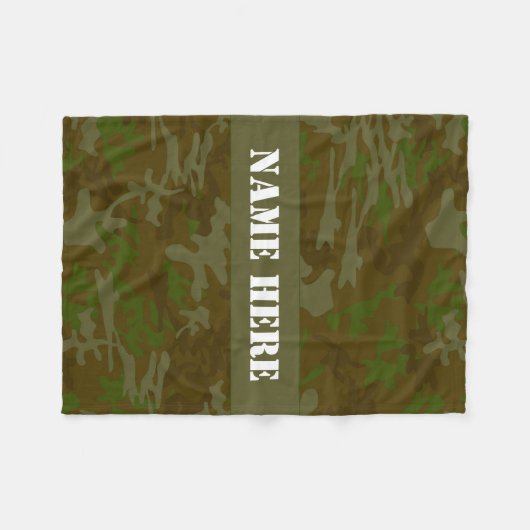 Kaki Green Custom Camo Gooi Deken (Voorkant (Horizontaal))