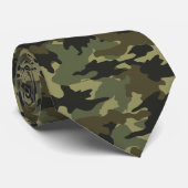 Kaki Groene Camo Militaire Camouflage Mannen Strop Stropdas (Opgerold)