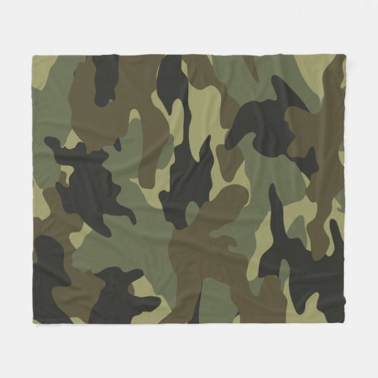 Kaki Groene Camo Militaire Custom Fleece Dekens (Voorkant (Horizontaal))