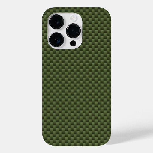 Kaki groene koolstofvezel automobieltextuur Case-Mate iPhone case (Achterkant)