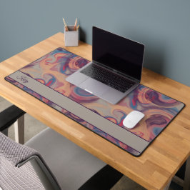 Kaki & Kleurrijke Swirling Waterverf Custom Bureaumat