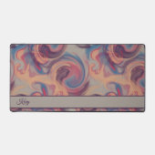 Kaki & Kleurrijke Swirling Waterverf Custom Bureaumat (Voorkant)