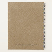 Kaki Linnen Textuur Zwart  Lijst Planner (Achterkant)