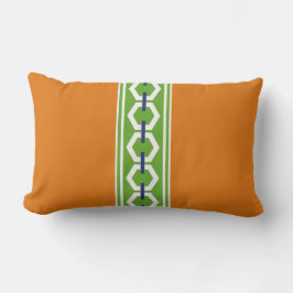 Kaki Oranje Zeshoekige Ketting Trim Kust Chic Kussen