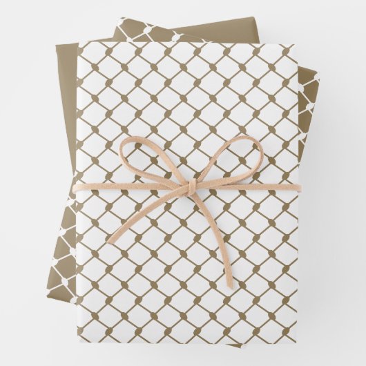 Kaki Palestijns Keffiyeh Patroon Ontwerp Inpakpapier Vel (In situ)