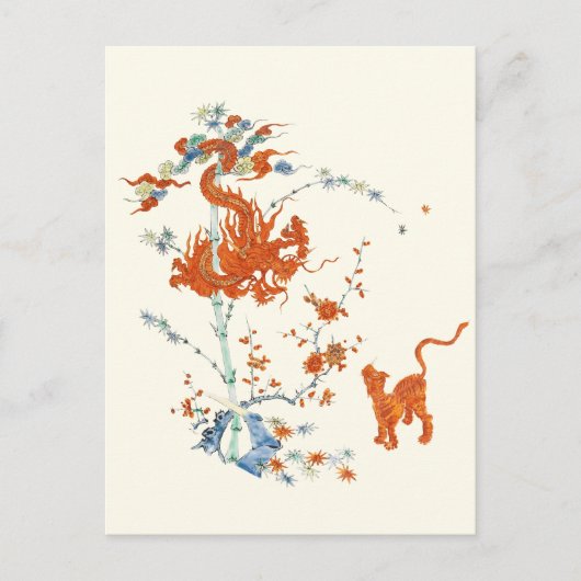 Kakiemon Dragon Tiger 1775 Briefkaart (Voorkant)