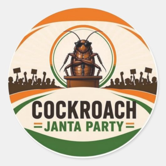 Kakkerlak Janta Partij Logo Sticker (Voorkant)