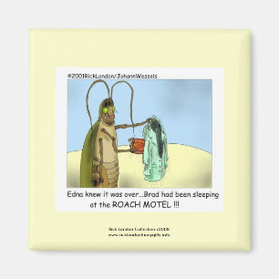 Kakkerlak Motel Grappige Cartoon Magneet
