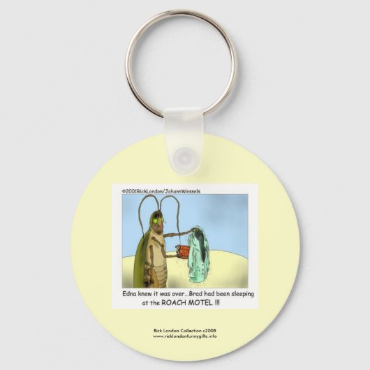 Kakkerlak Motel Grappige Cartoon Sleutelhanger (Voorkant)
