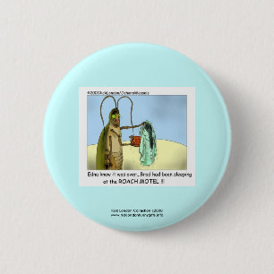 Kakkerlakkenhotel Grappige Cartoon Nieuwigheid Kno Ronde Button 5,7 Cm