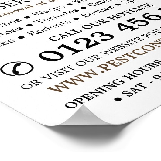 Kakkerlakontwerp, ongediertebestrijding Adverteren Poster (Hoek)