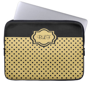kakki/zwarte stippen/monogram laptop sleeve