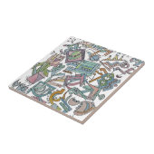 kakofonie-grillige Abstracte geometrische kunst Tegeltje (Zijkant)