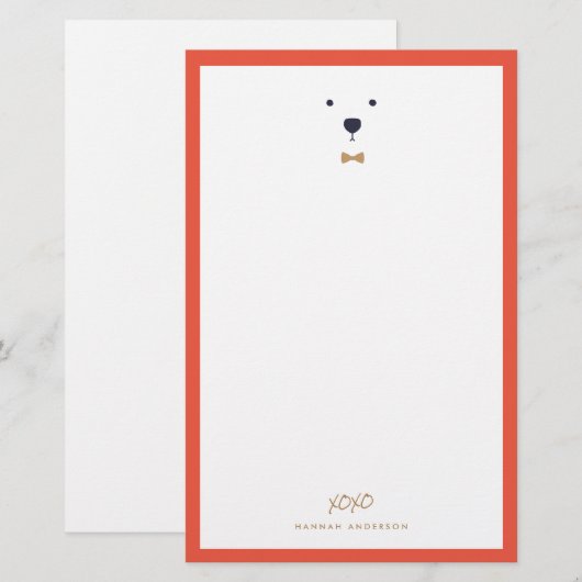 Kaktovik Polar Beer Stationery Briefpapier (Voorkant / Achterkant)