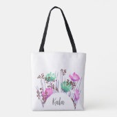 Kala bloemenmonogram tote bag (Achterkant)