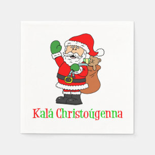 Kala Christougenna Griekse Kerstman Napkins Servetten
