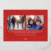 Kala Christouyenna Griekse drie foto kerst Folie Feestdagenkaart (Achterkant)