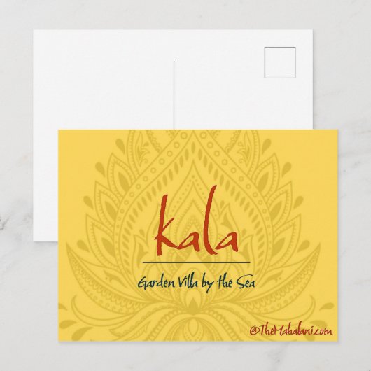 Kala Garden Villa Briefkaart (Voorkant / Achterkant)