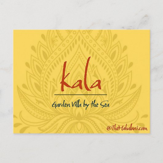 Kala Garden Villa Briefkaart (Voorkant)