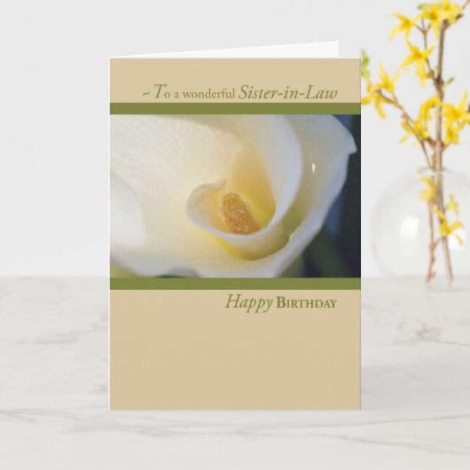 Kala Lily, zuster Kaart (Gele Bloem)