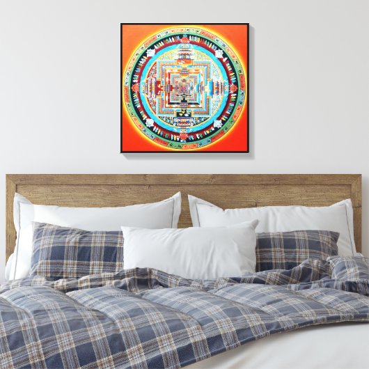 Kalachakra Boeddhistische Mandala Canvas Afdruk (Insitu (Slaapkamer))