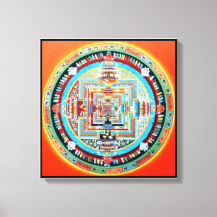 Kalachakra Boeddhistische Mandala Canvas Afdruk