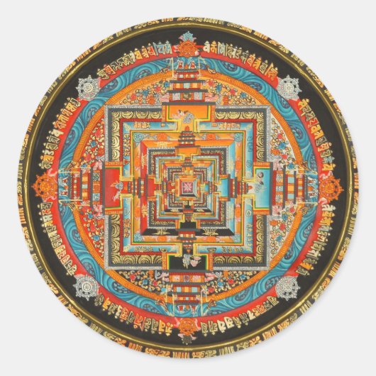 KALACHAKRA ESOTERIC MANDALA III RONDE STICKER (Voorkant)