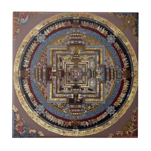 Kalachakra Mandala A Tile Tegeltje (Voorkant)