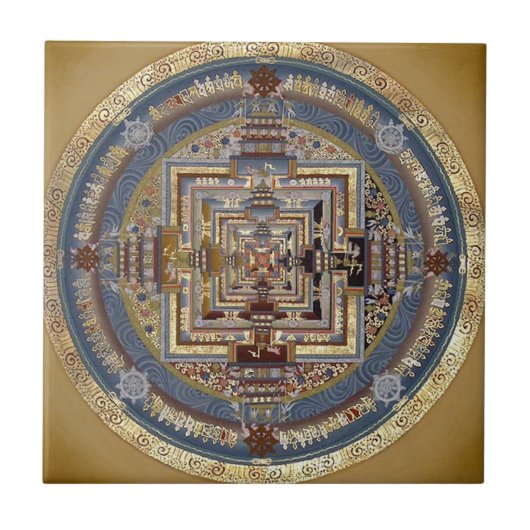 Kalachakra Mandala A Tile Tegeltje (Voorkant)