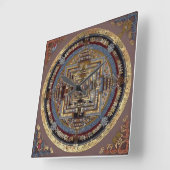 Kalachakra Mandala A Wall Clock Vierkante Klok (Hoek)