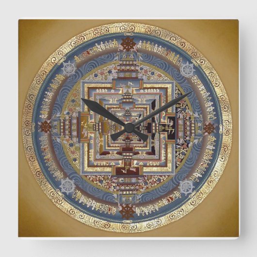 Kalachakra Mandala B Wall klok (Voorkant)