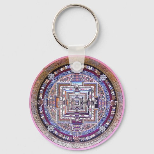Kalachakra Mandala Tibetan Buddhist Sleutelhanger (Voorkant)