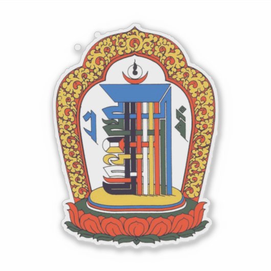 Kalachakra Mantra Mandala Buddhist Sticker (Voorkant)