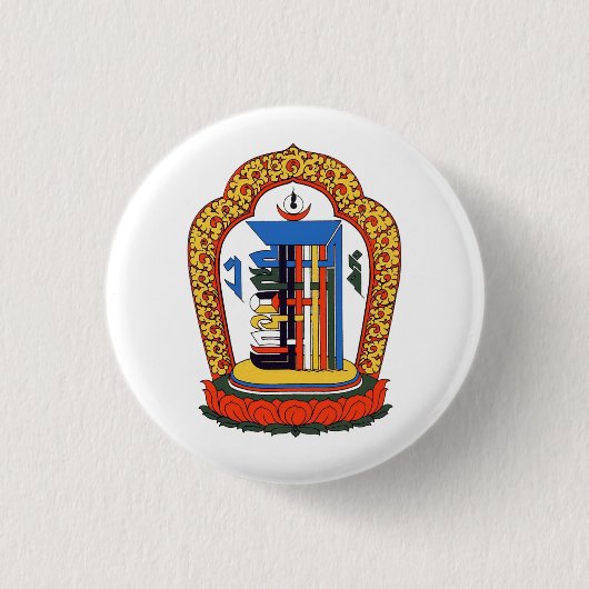 Kalachakra Mantra Tibetan Buddhist Ronde Button 3,2 Cm (Voorkant)