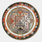 Kalachakra Sand Mandala Ronde Sticker (Voorkant)