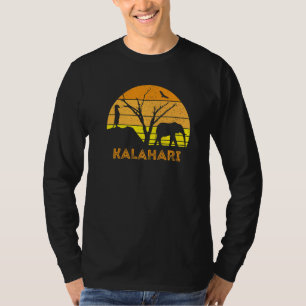 Kalahari Desert Elephant Meerkat Sunset Safari T-shirt