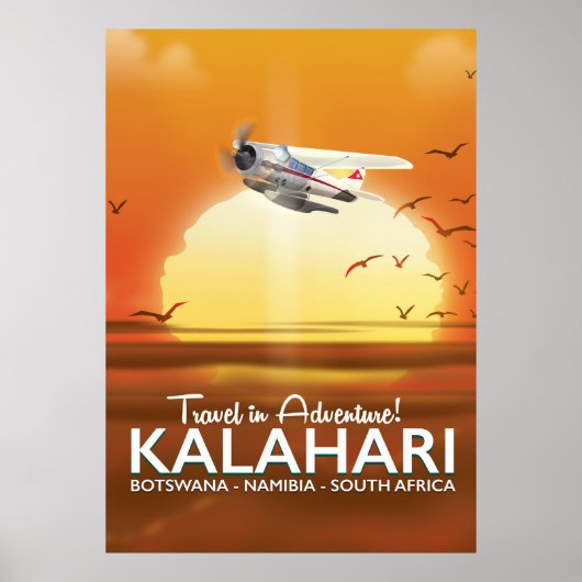 Kalahari Woestijn Avonturen reisposter Poster (Voorkant)