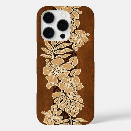 Kalaheo Hawaiian Hibiscus Tapa Faux Koa Wood Case-Mate iPhone Case (Achterkant)