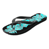 Kalaheo Hawaiian Hibiscus Tapa Turquoise Teenslippers (Schuin)
