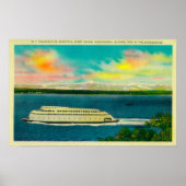 Kalakala Ferry, Puget Sound, Olympisch gebergte Poster (Voorkant)